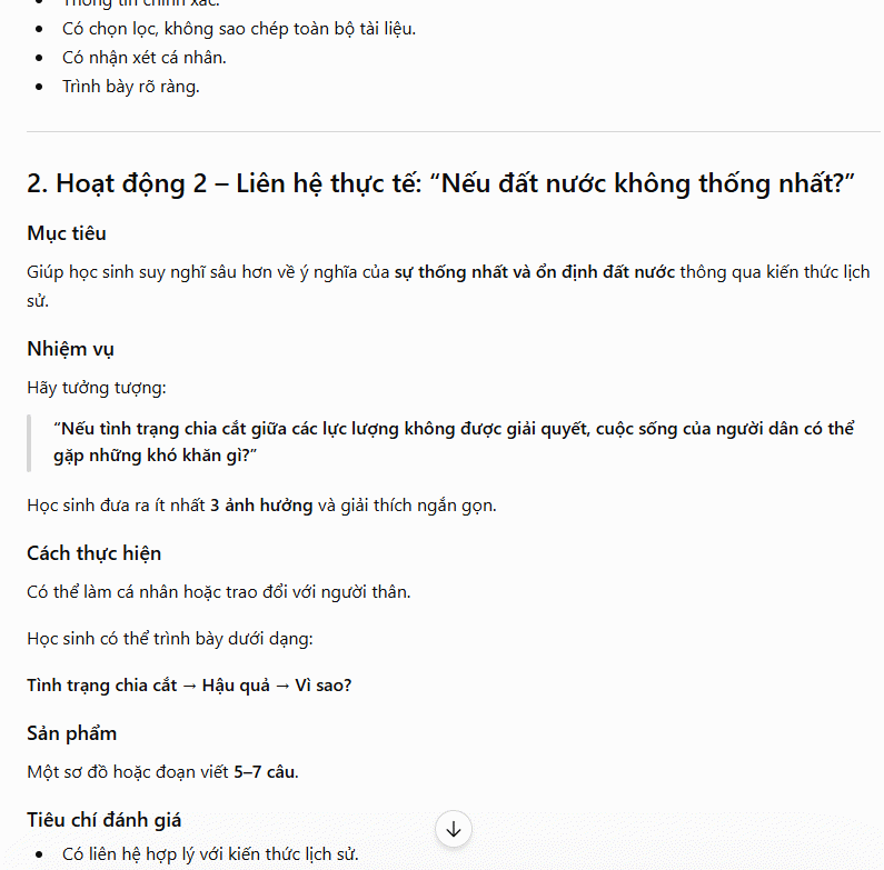 Câu lệnh tạo hoạt động mở rộng 