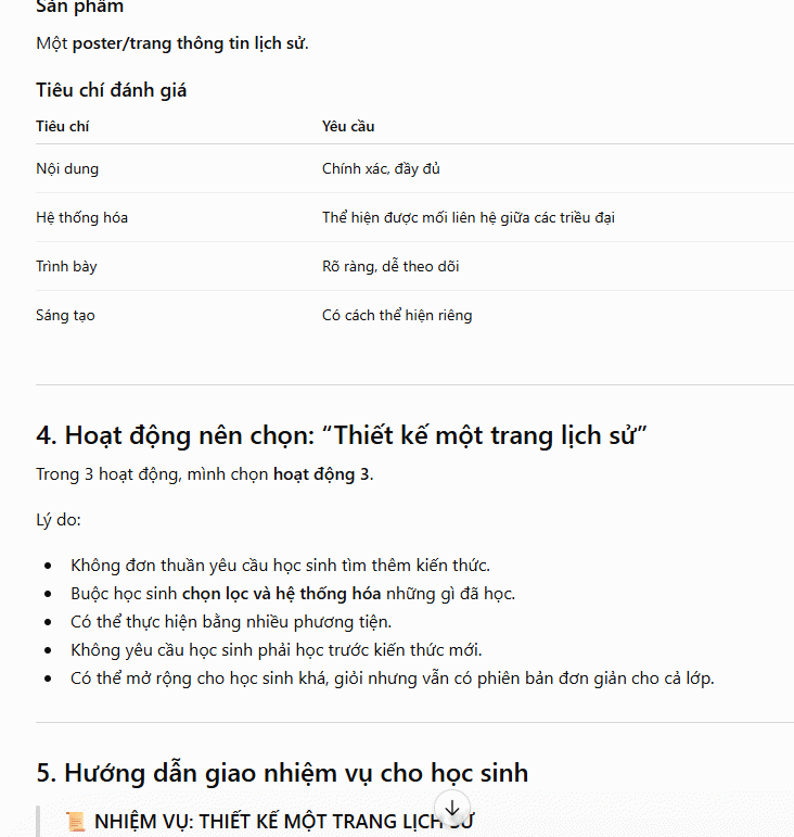 Prompt tạo hoạt động mở rộng 