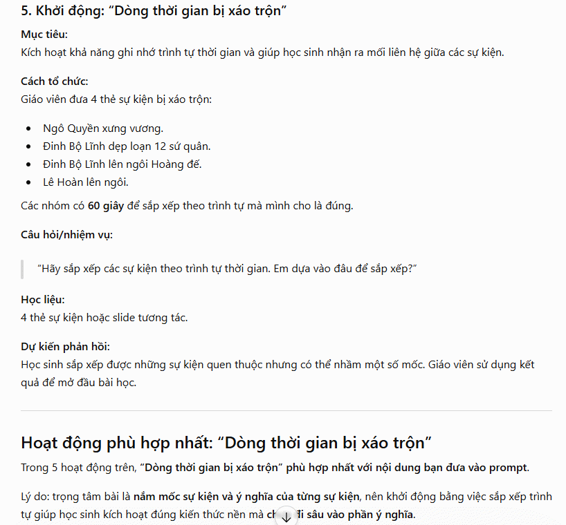Hoạt động mở đầu bài học