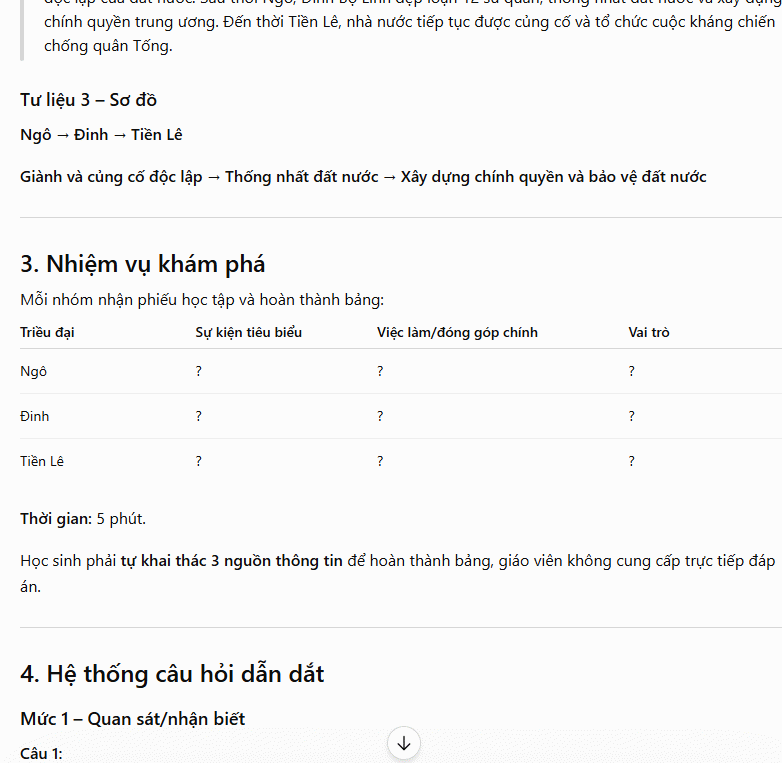 Nội dung hoạt động khám phá
