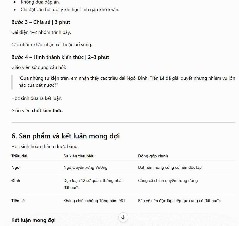 Nội dung hoạt động hình thành và phám phá