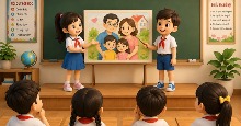 Chi tiết từng bước tạo video học sinh mô tả tranh bằng tiếng Anh