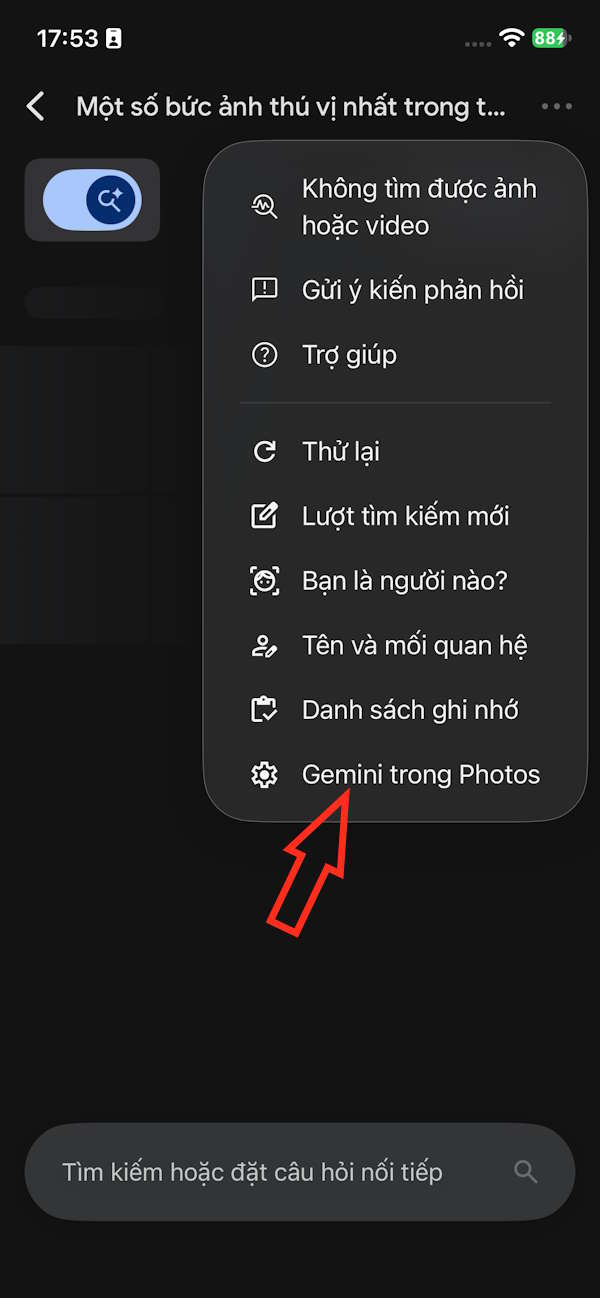 Chỉnh Gemini trong Google Photos