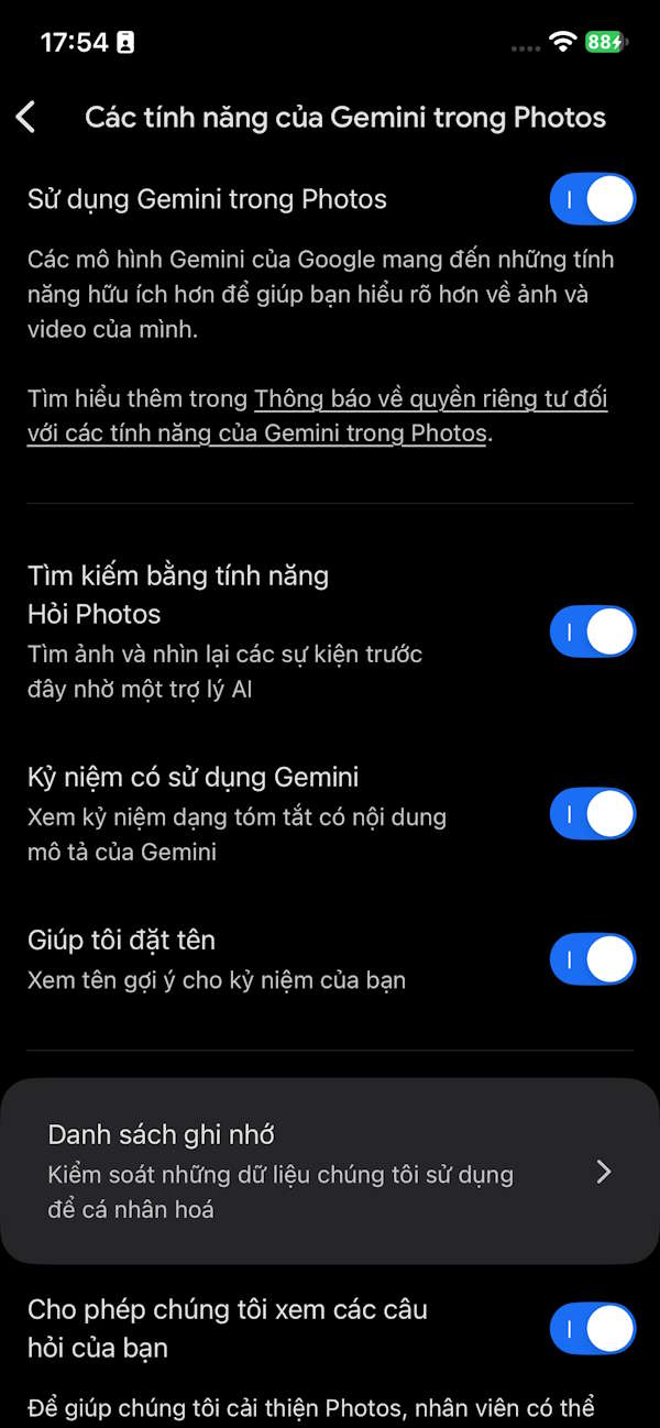 Thiết lập Gemini trong Google Photos