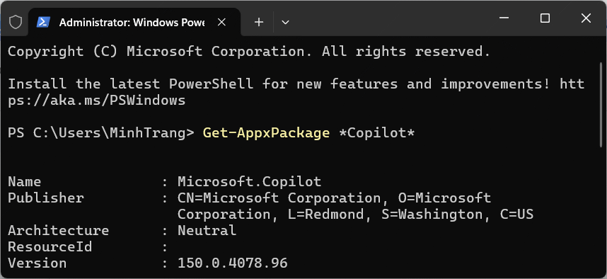 Gỡ Copilot trên Windows 11 bằng PowerShell