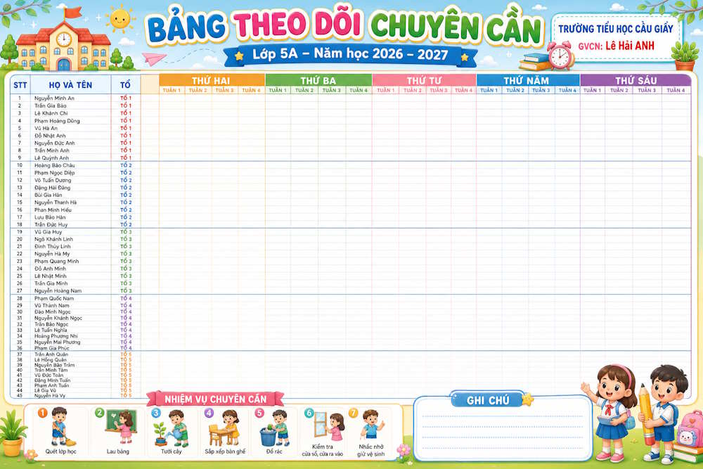 Bảng chuyên cần 