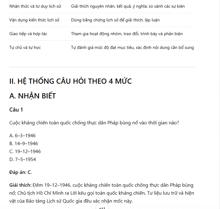 Câu lệnh thiết kế đánh giá