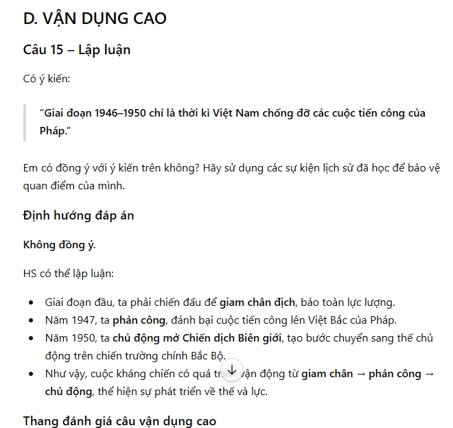 Nội dung kiểm tra môn Sử