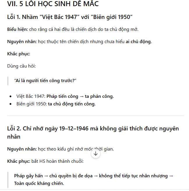Câu lệnh tạo vài kiểm tra môn Sử