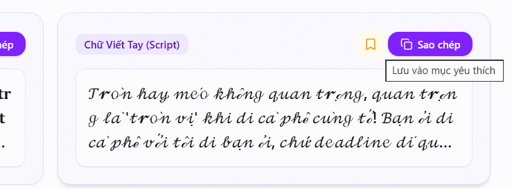 Lưu lại nội dung trên FancyText Studio
