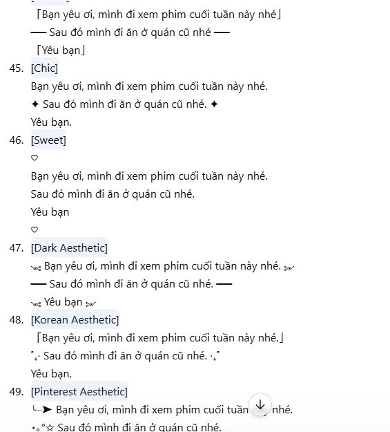 Prompt viết chữ kiểu statu Facebook