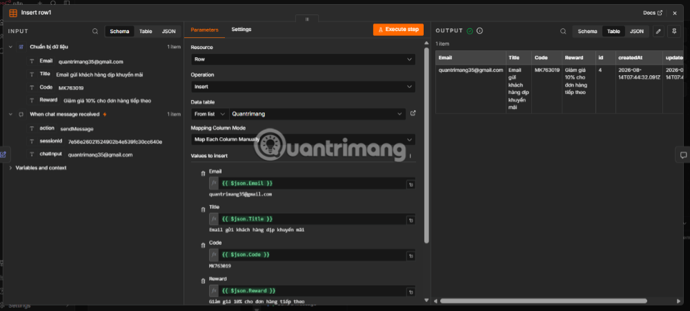 workflow data table n8n