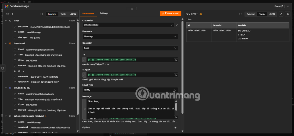 workflow data table n8n