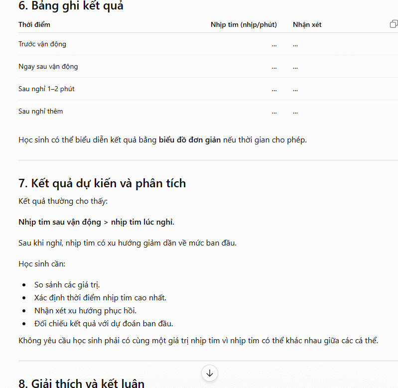 Câu lệnh tạo thí nghiệm KHTN