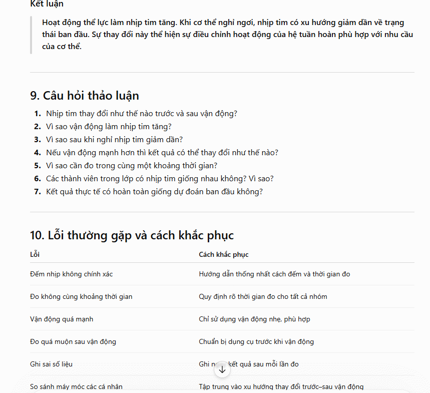 Nội dung thảo luận thí nghiệm KHTN