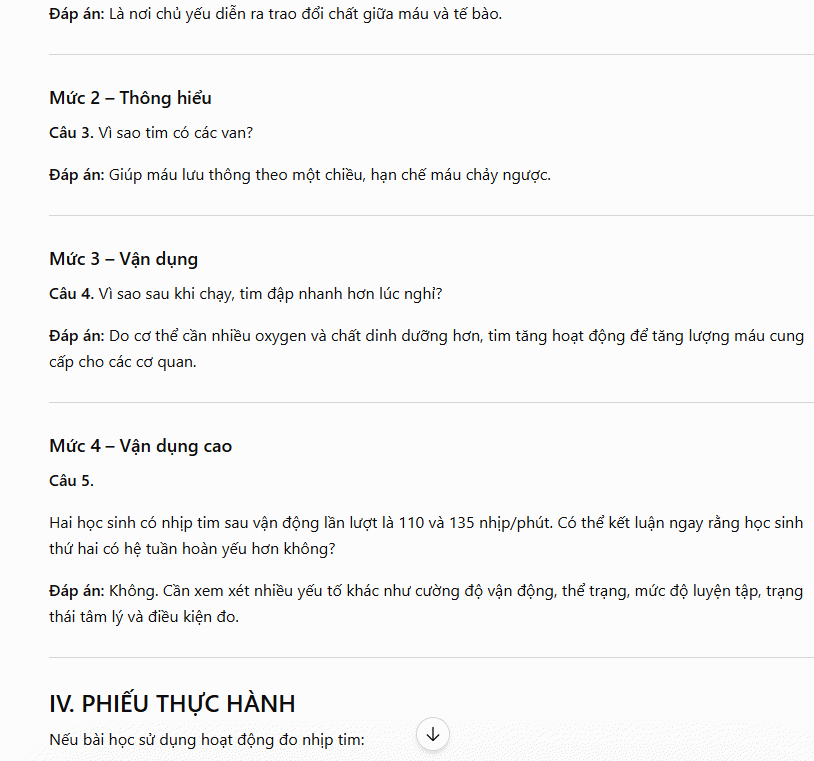 Phiếu thực hành môn KHTN