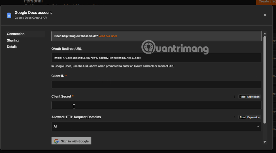 n8n Google Docs OAuth2
