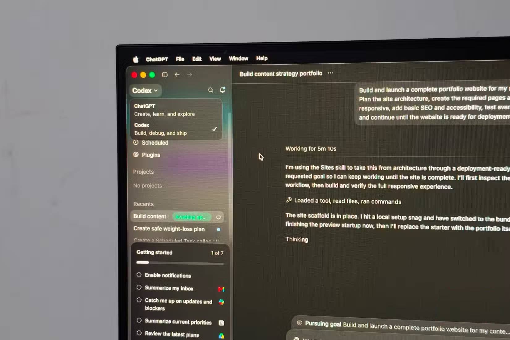 Tính năng ChatGPT Codex trong gói đăng ký Pro
