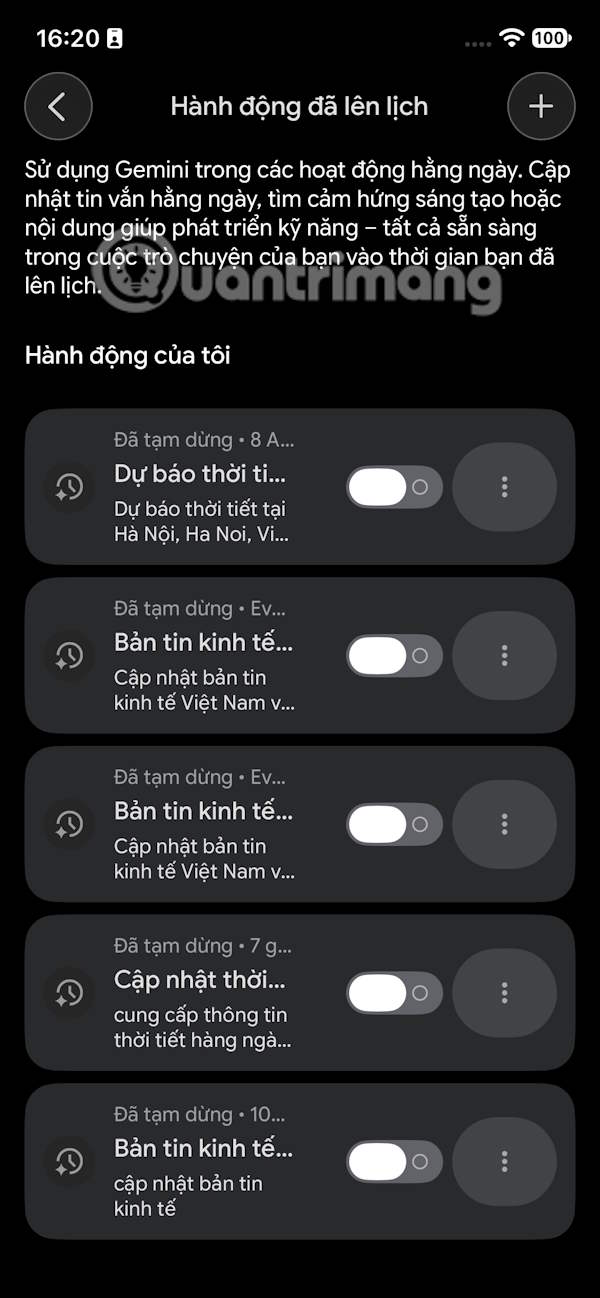 Lên lịch hành động Gemini