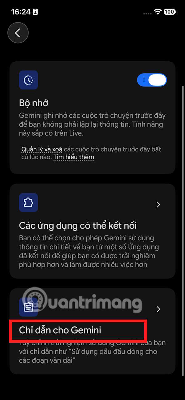 Chỉ dẫn trên Gemini