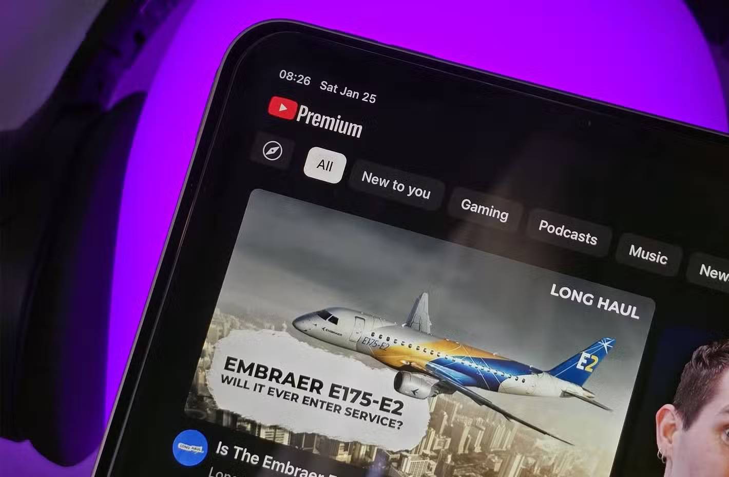 Sử dụng YouTube Premium trên iPad Air