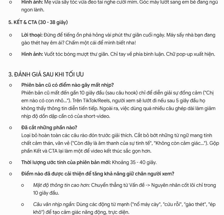 Đánh giá nội dung tối ưu 