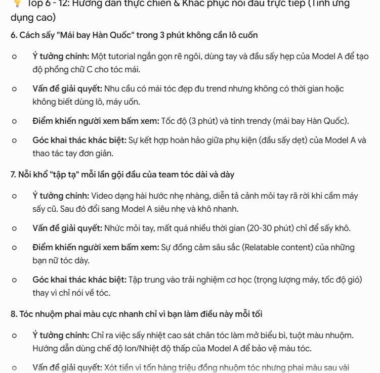 Promt tạo ý tưởng video