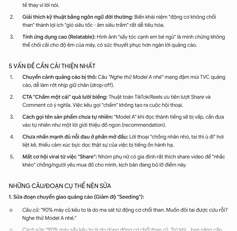Prompt cải thiện video