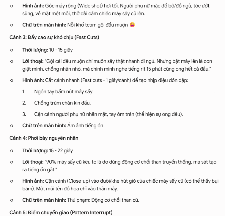 Câu lệnh chia từng đoạn thành cảnh