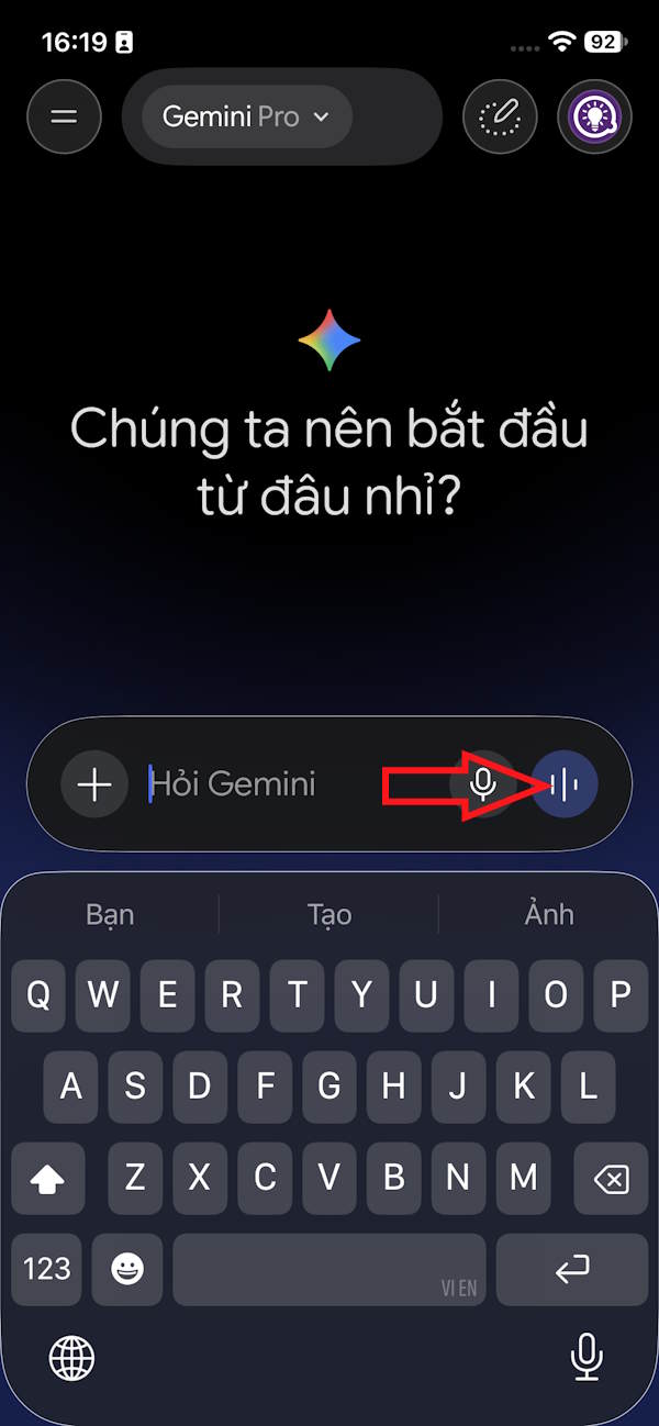 Kích hoạt Gemini Live