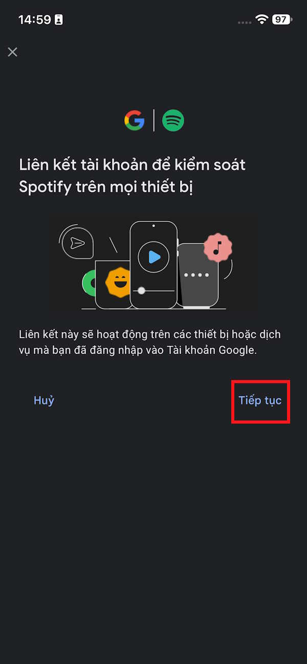 Liên kết Spotify với Gemini