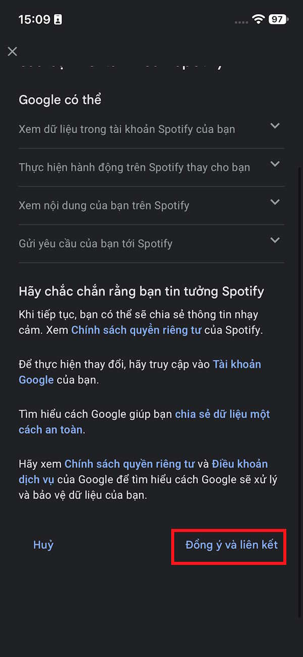 Đồng ý liên kết