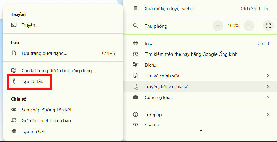 Tạo lối tắt trang web Gemini trên Chrome 