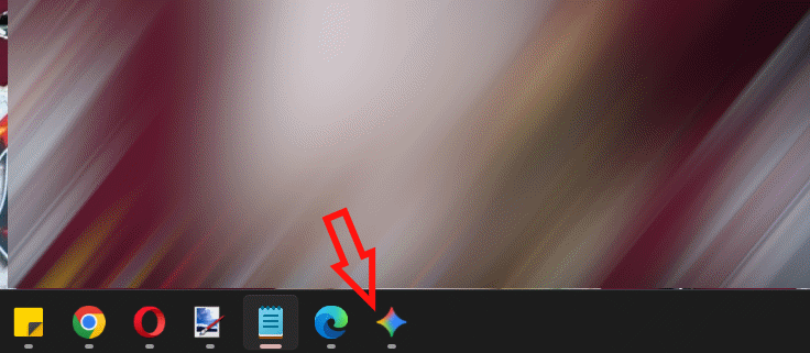 Lối tắt Gemini tại thanh Taskbar