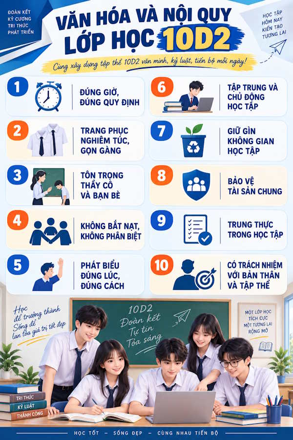 Poster nội quy lớp học THPT