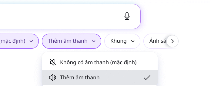 Thêm âm thanh video tạo trên Canva