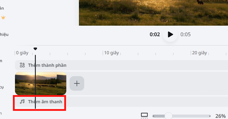 Thêm nhạc nền video AI tạo trên Canva