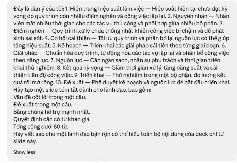 Nội dung dàn ý slide