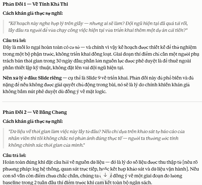 Nội dung phản đối từ người nghe