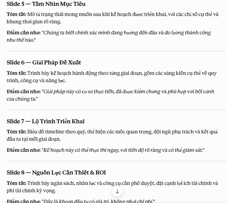 Nội dung cho từng slide