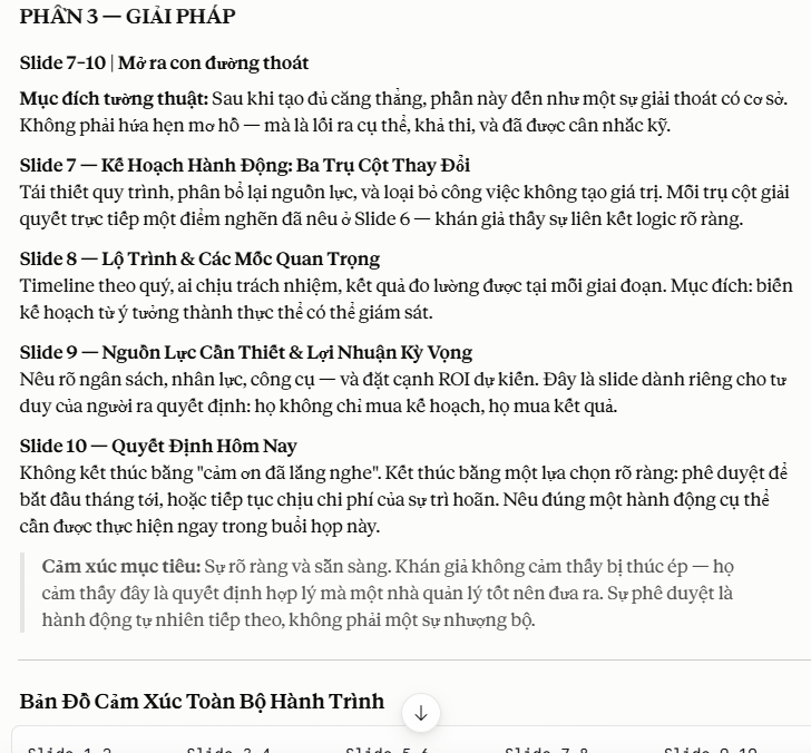 Nội dung mạch kể chuyện từng slide