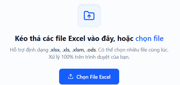 Tải file lên ExcelMerger Pro