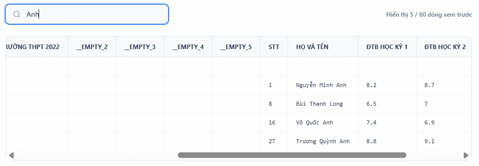 Tìm kiếm dữ liệu gộp trên ExcelMerger Pro