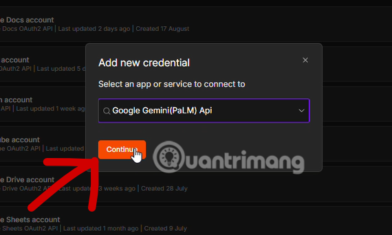 Gemini API key n8n