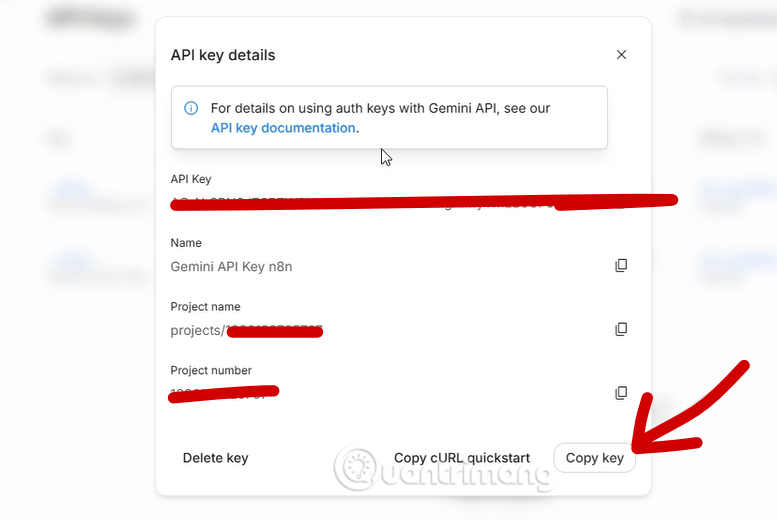kết nối API Google AI