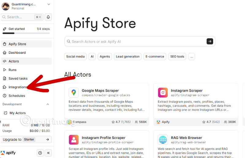 api apify token