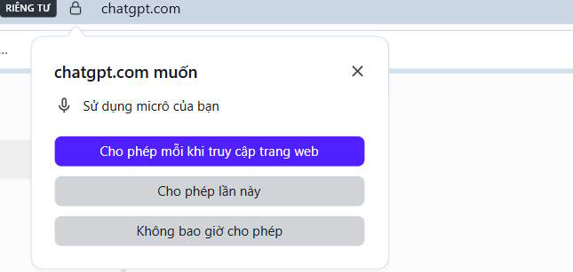Thiết lập micro ChatGPT Voice trên máy tính