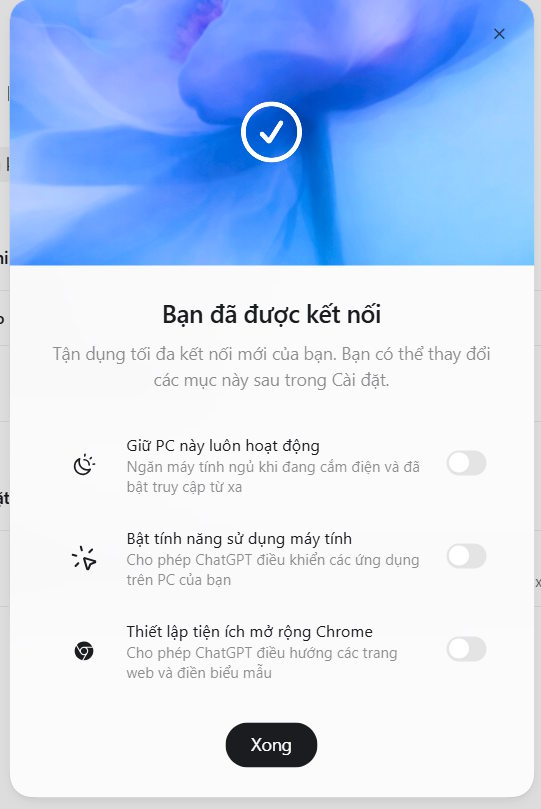 Kết nối ChatGPT máy tính với điện thoại