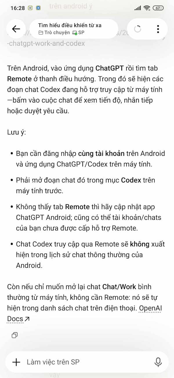 Nội dung Codex trên ChatGPT