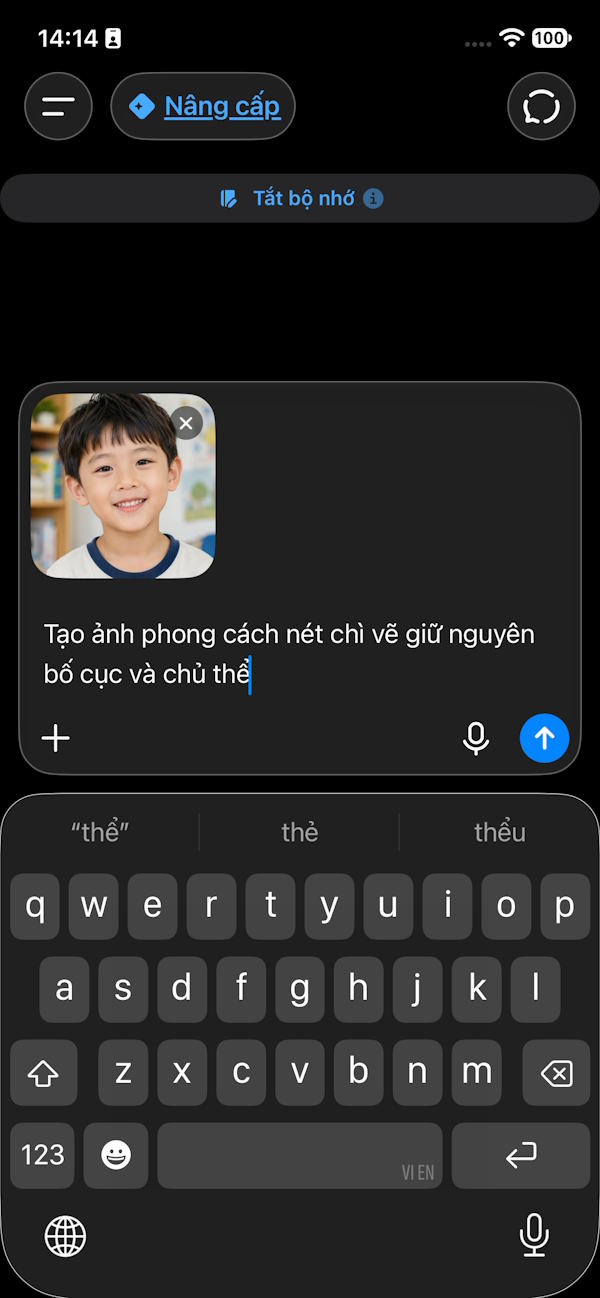 Nhập lệnh trên ChatGPT